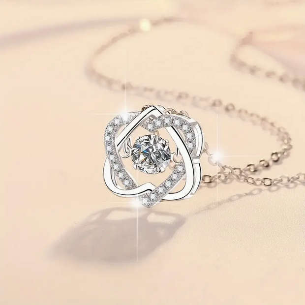 Infinity Heart Pendant Necklace with Gift Card and Gift Box