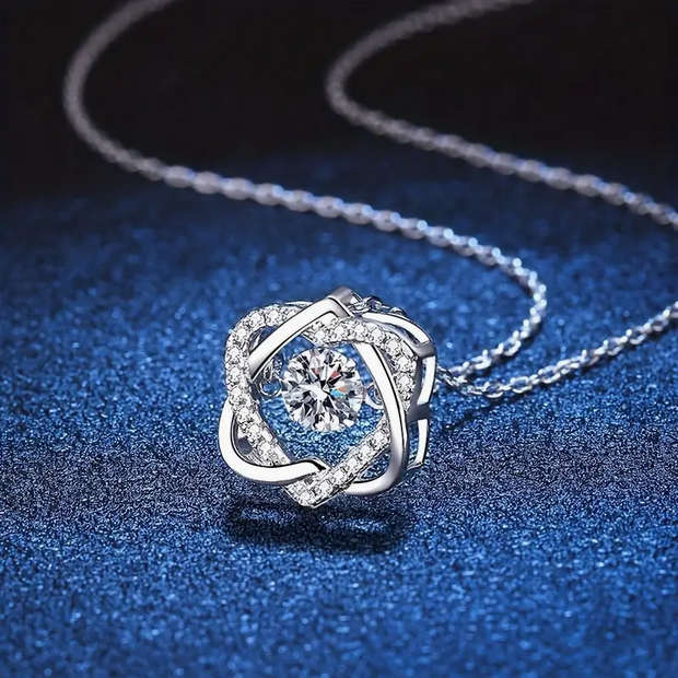 Infinity Heart Pendant Necklace with Gift Card and Gift Box