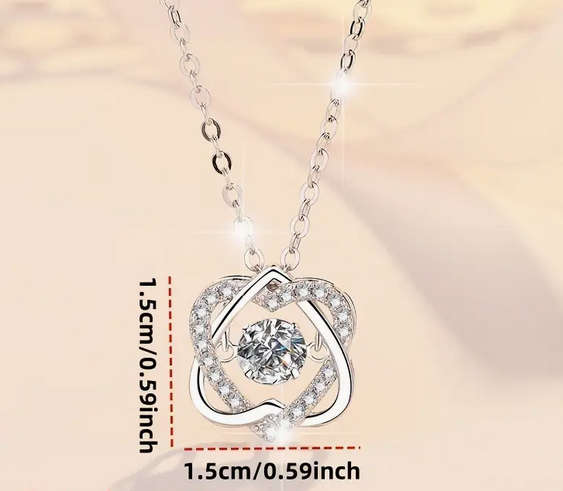 Infinity Heart Pendant Necklace with Gift Card and Gift Box
