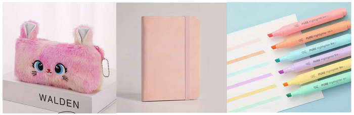 Plush Pencil Case Note Book and Koki Set