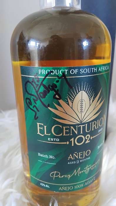 Autographed Percy Montgomery Limited Edition El Centurion 102 Tequila