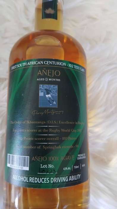 Autographed Percy Montgomery Limited Edition El Centurion 102 Tequila