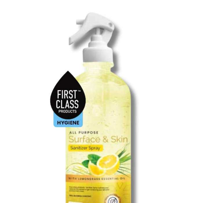 First Class Sanitizer Spray Lemongrass Surface & Handwash 500ml x 24