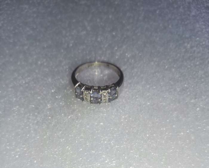 9ct White Gold Oval Tanzanite and Diamond Ring