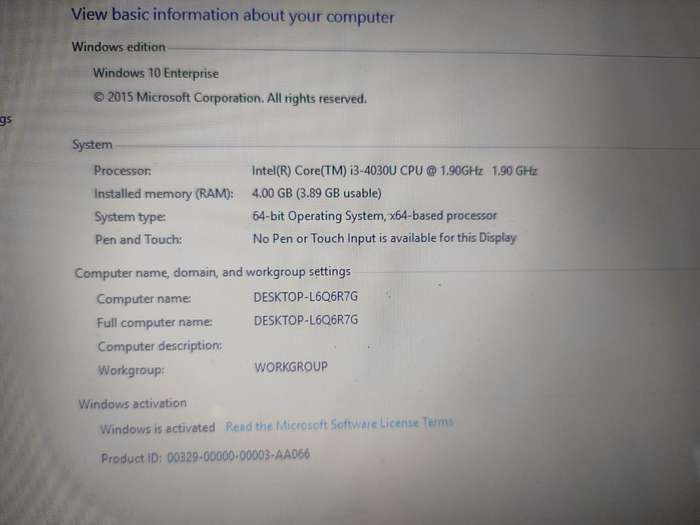 Acer Aspire E5-571 Intel Core i3-4030U HD Display 4GB RAM 500GB HD DVD WIFI BLUETOOTH WINDOWS 10