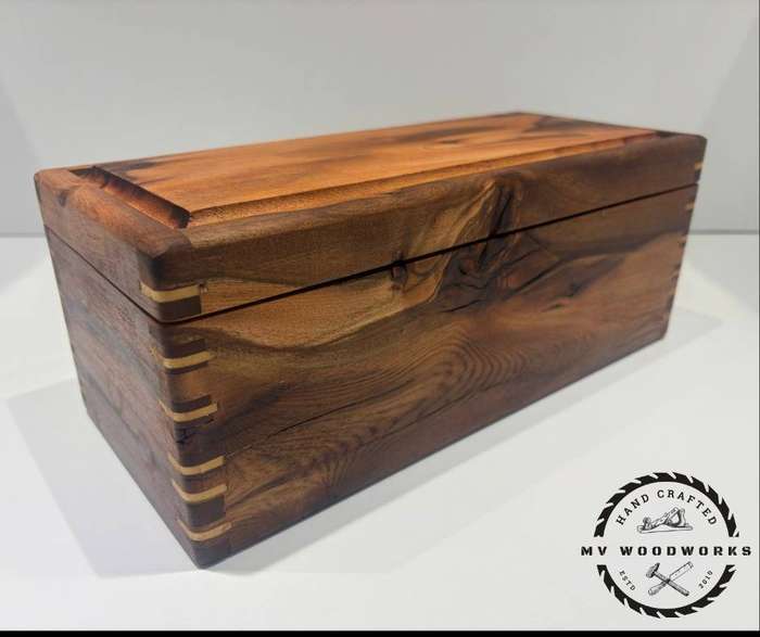 Handcrafted Jewellery Box with Flip Lid and removable top compartment