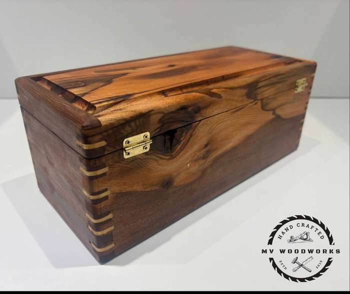 Handcrafted Jewellery Box with Flip Lid and removable top compartment