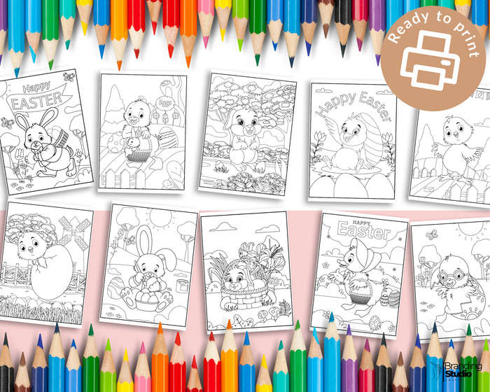 Easter Kids Colouring Book (Kids Books) (E-Book)