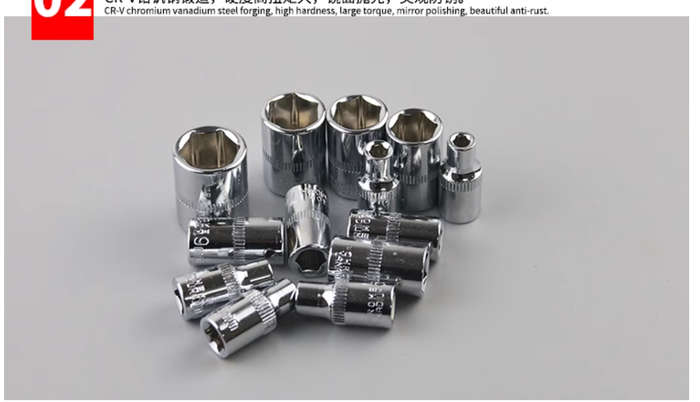 46-piece wrench socket bit combination ratchet socket flying wrench motorcycle car repair tool set