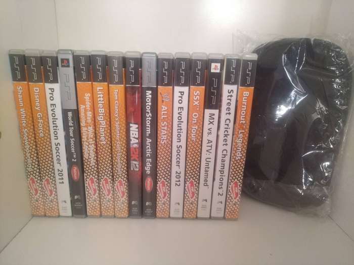 15x PSP Game Bundle (Mixed) + A Free Portable Double Zip Sony PSP Carrying Case (New & Sealed)