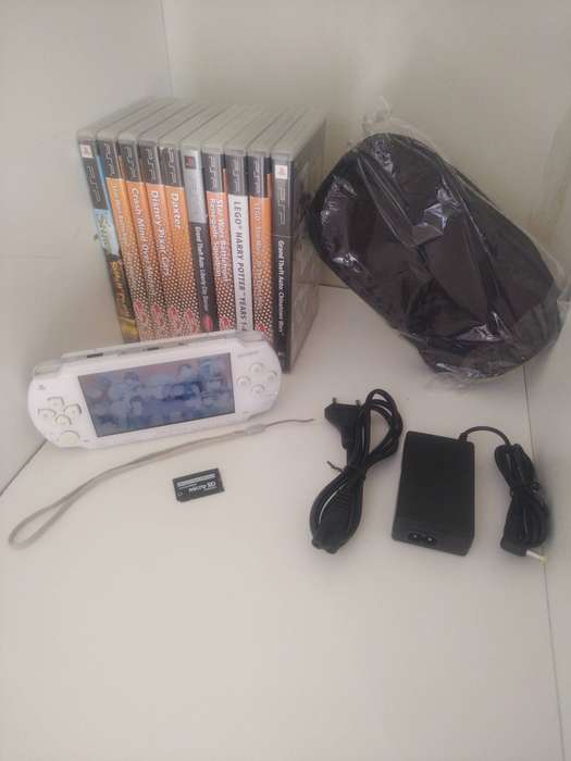 PSP Console (1004 Model - White Edition) + 10 Games
