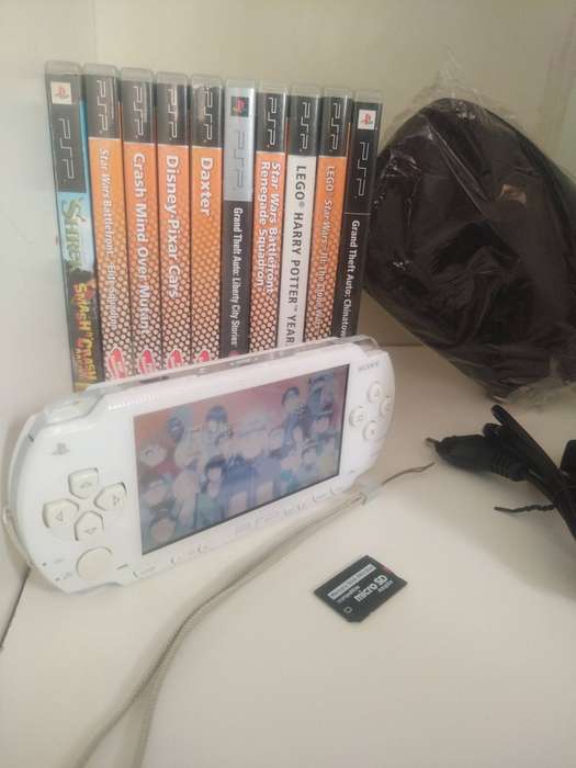 PSP Console (1004 Model - White Edition) + 10 Games
