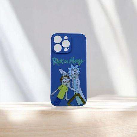 Rick And Morty Cartoon Inspired Phone Case Compatible with iPhone 15 Pro Max - Blue