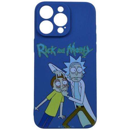 Rick And Morty Cartoon Inspired Phone Case Compatible with iPhone 15 Pro Max - Blue