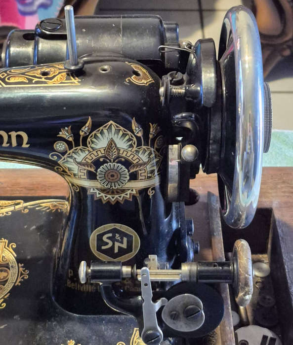 Vintage Naumann Hand-Crank Sewing Machine