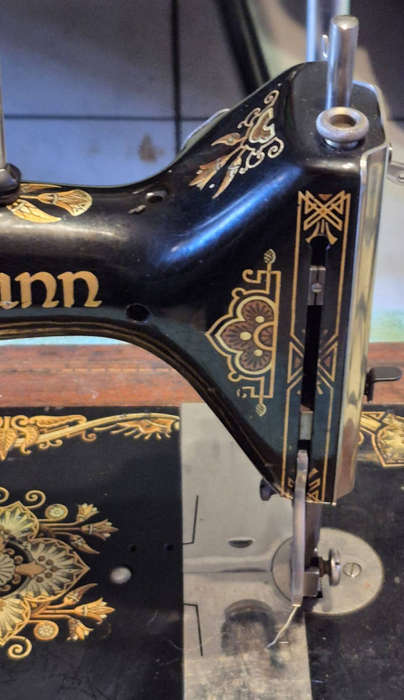 Vintage Naumann Hand-Crank Sewing Machine