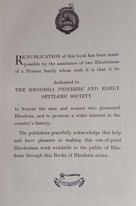 Rhodesian Reprint Library - set of 3 books