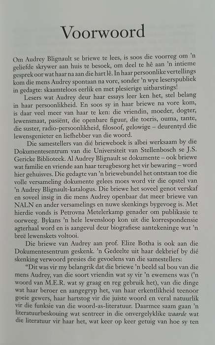 'n Blywende Vreugde - Briewe van Audrey Blignault