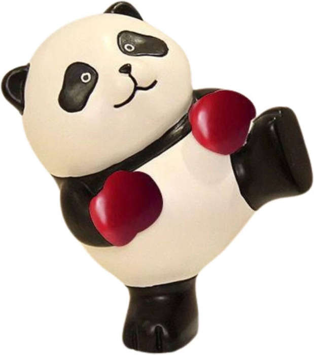 Adorable Boxing Panda Bear Showpiece  Resin Home Decor Figurine for Gifting or Display