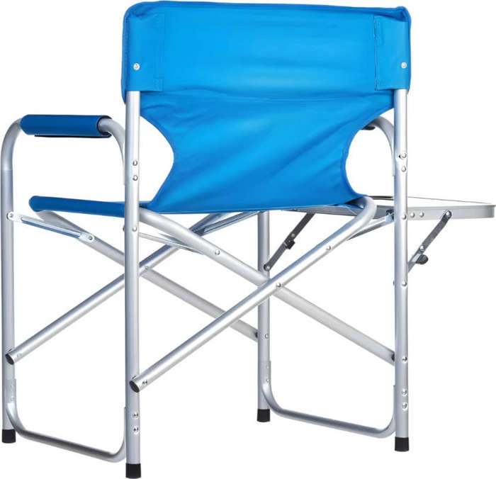 Aluminium Folding Director's Chair  Integrated Side Table, Cup Holder, Lightweight & Portable