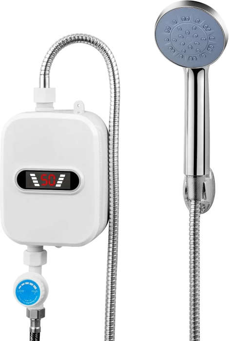 Thermostatic Instant Water Heater Faucet  Digital Display, 3-Second Heating, Wall-Mounted Shower He