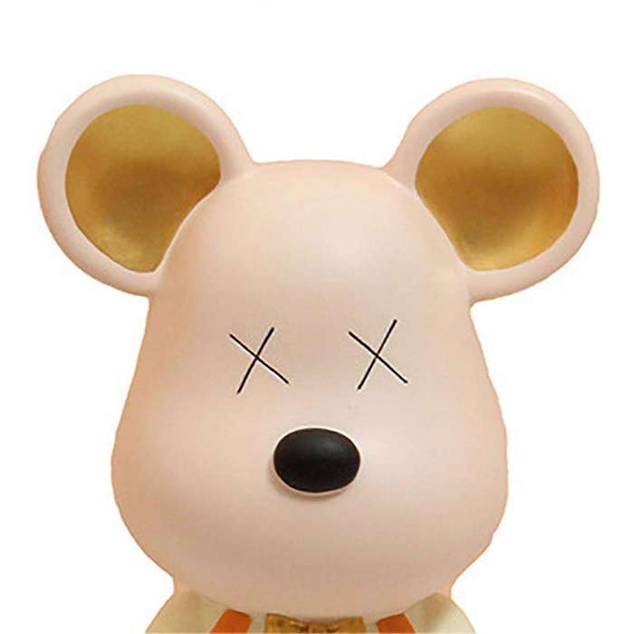 Modern Polyresin Bear Figurine - Cartoon Style with Overalls, Cute & Quirky Home Decor