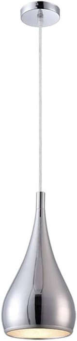Modern Chrome Pendant Light  E27 Hanging Light with Teardrop Shape, Adjustable Height, Ideal for Ki