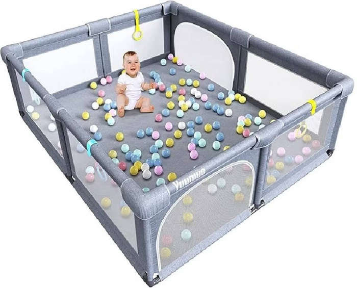 Extra Large Baby Playpen  Indoor/Outdoor Play Area with Mesh Sides, Extra Large