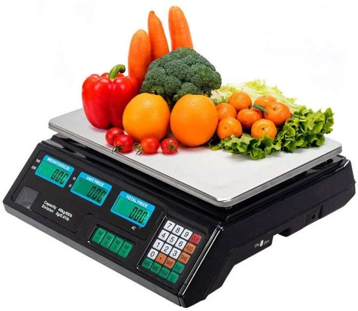 40kg Digital Electronic Scale  Stainless Steel LCD Display, Multicolour
