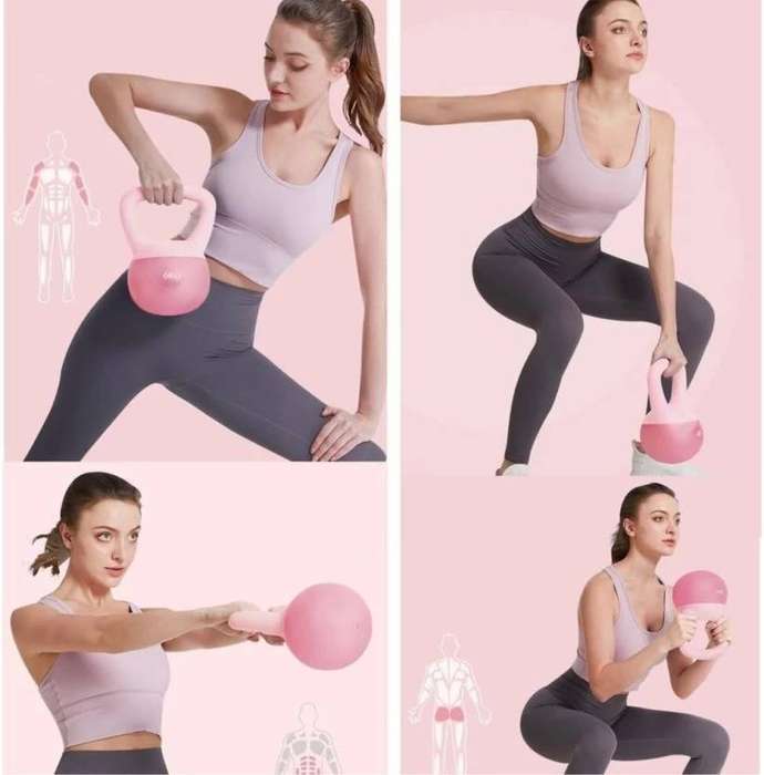 4kg Fitness Kettlebell  Single Piece Pink Weight for Strength & Conditioning
