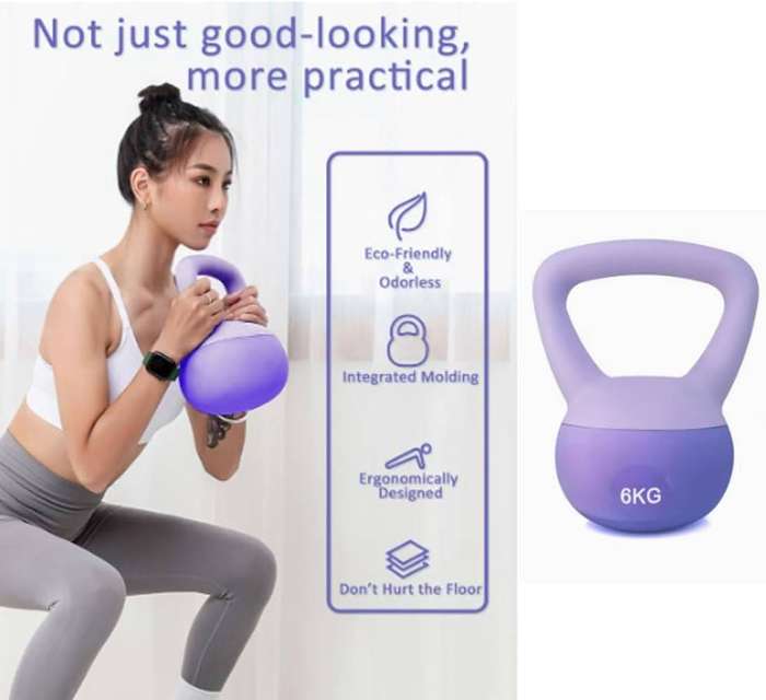 6kg Soft Kettlebell Weight  Coated Gym Kettlebell for Strength Training