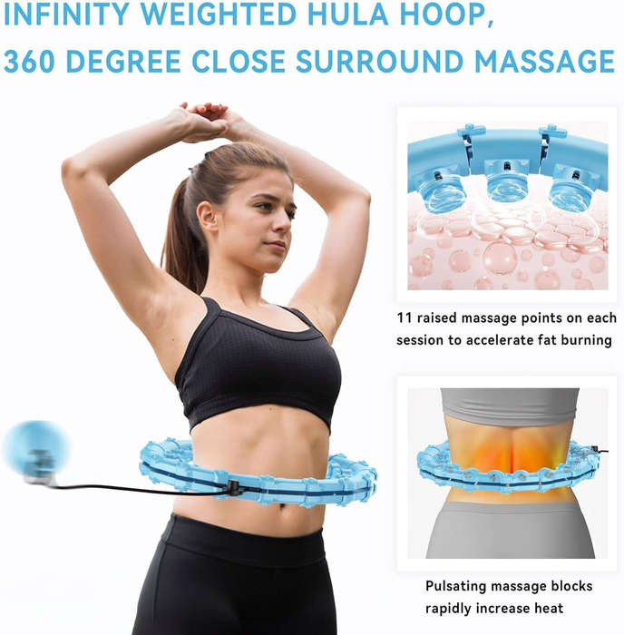 Smart Weighted Hula Hoop - Adjustable & Detachable, Fitness Hoop for Adults, Fast Weight Loss & Fun