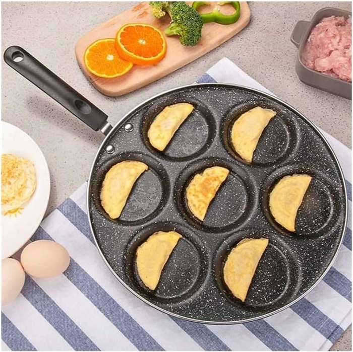 7-Hole Non-Stick Frying Pan  Omelette & Pancake Cooker, Multi-Stove Compatible