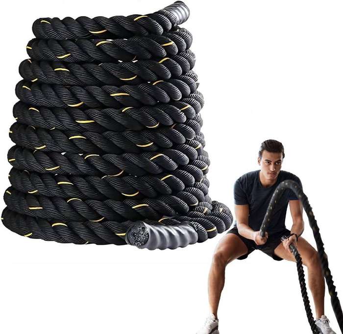 12M Exercise Battle Rope - 3.8CM Durable Polyester Fitness Training Rope
