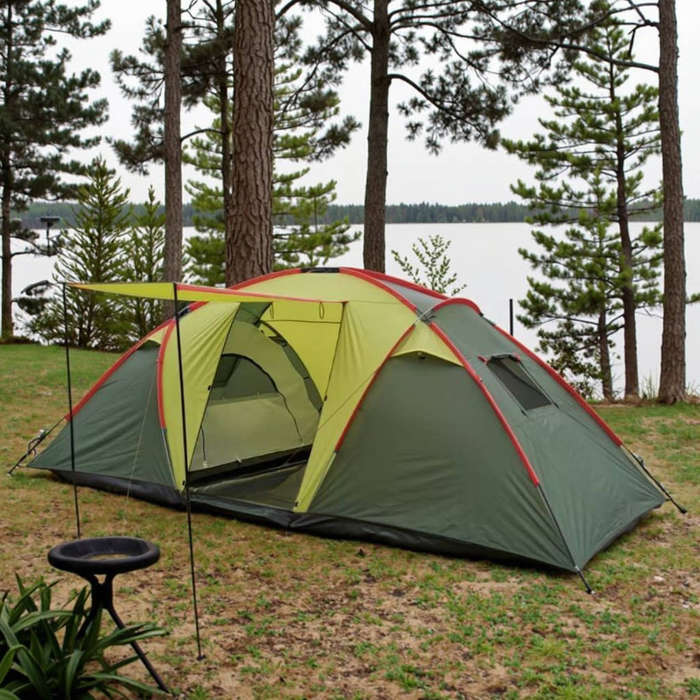 4-Person Family Camping Tent  Easy Setup, Weatherproof, Ideal for Weekends & Outdoor Adventures