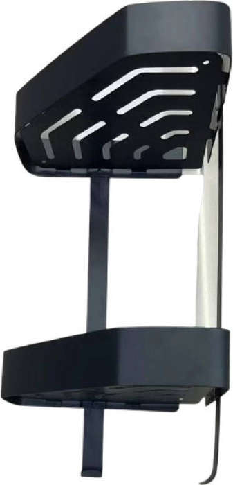 2-Tier Aluminium Bathroom Corner Shelf - Wall-Mounted Shower Organiser
