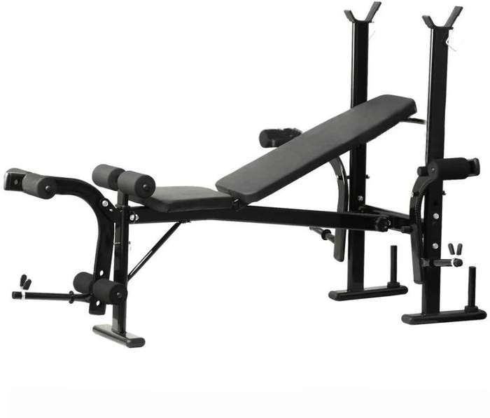 Multi-Function Weight Lifting Bench with Barbell Rack, Leg Developer & Preacher Curl Pad