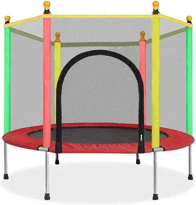 Kids' Safety Trampoline with Enclosure Net  Mini Indoor/Outdoor Bouncer for Children