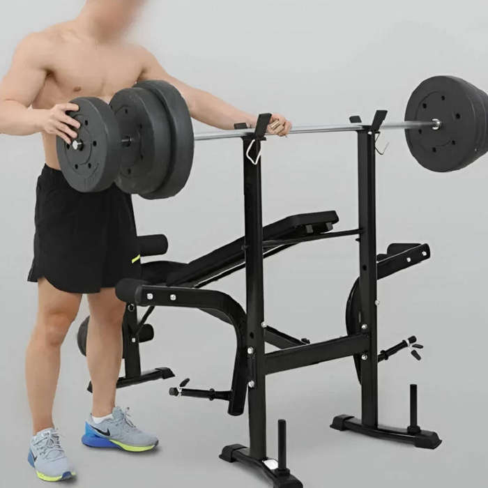 Multi-Functional Weight Bench  Adjustable Incline, Leg & Arm Curl Attachments, Home Gym Solution
