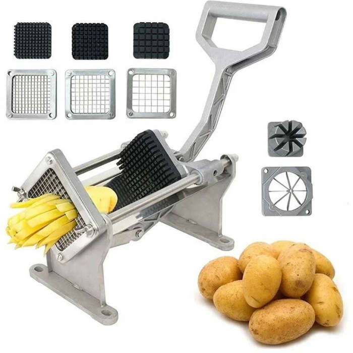 Commercial-Grade Chip Cutter  Heavy-Duty, Manual Potato Chipper with 10mm Blade