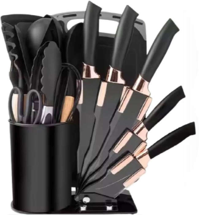 Knife & Utensil Set  13-Piece, Non-Stick, Silicone & Stainless Steel, with Block