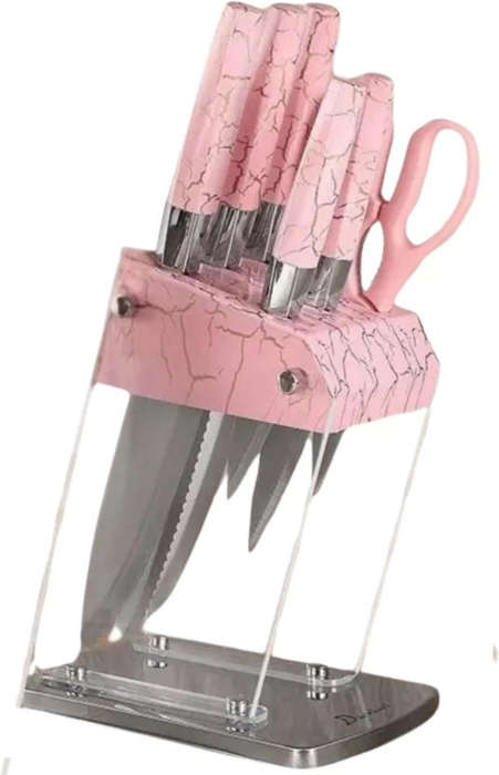 F35-3-2 Mixed Color Knife Set Steel Knife Kitchen Tool Set  (Pack of 7)