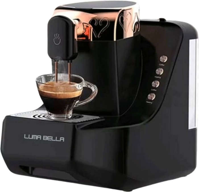LumaBella Single-Serve Coffee Maker  500W, 300ml Capacity, with Two Ceramic Mugs