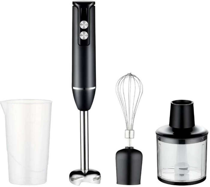 LumaBella 500W 4-in-1 Hand Blender  Electric Mixer, Whisk, Chopper & Beaker Set