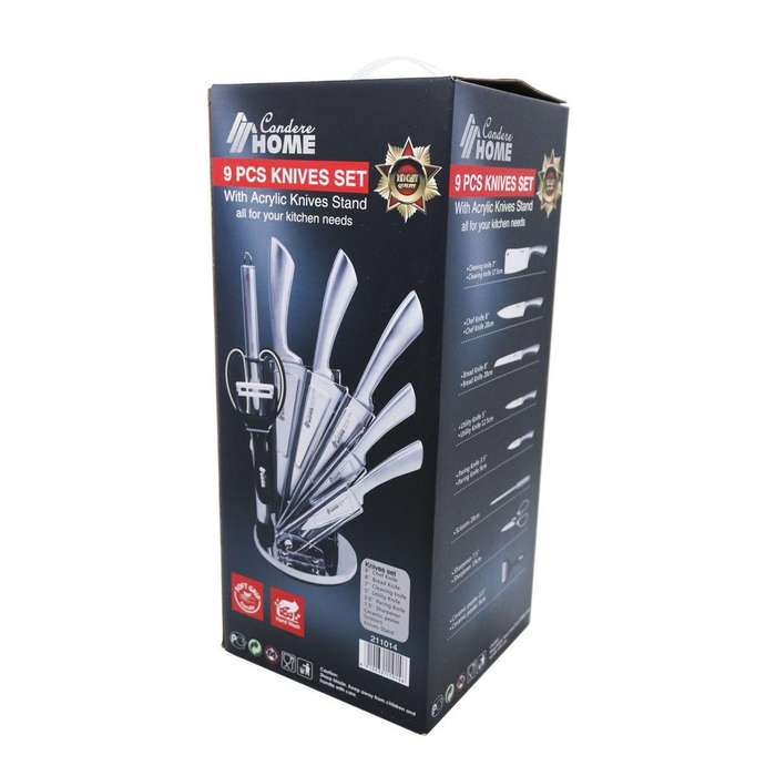 9 Piece Knives Sets with Acrylic Knives Stands