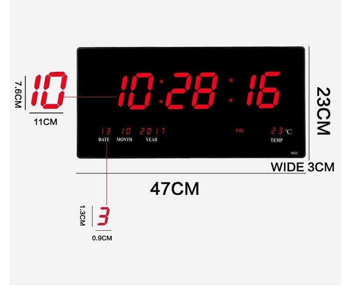 LED digital calendar temperature creative clock