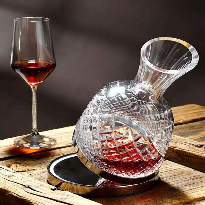 Rotating Crystal Wine Decanter