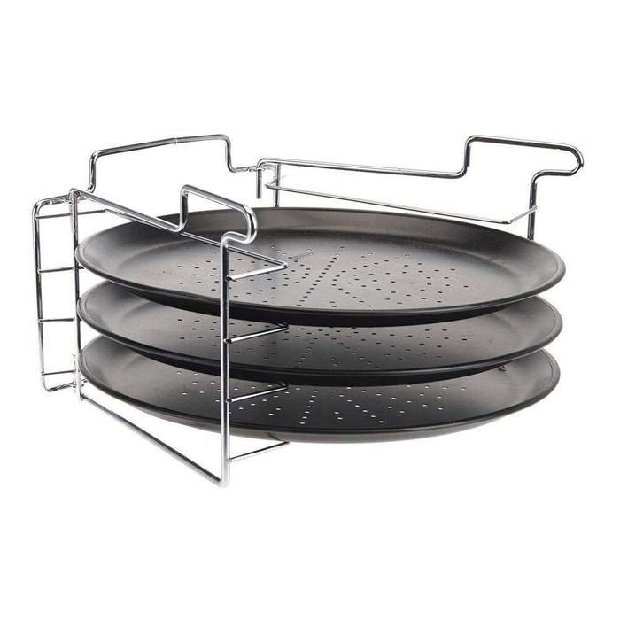 Pizza Stands Plate Set Pizza Tool Baking Pan 3 layers Rack 12inch Non-Stick