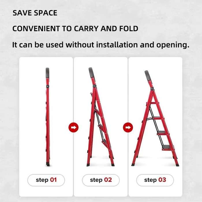 Portable 4 Step Folding Step Steel Ladder