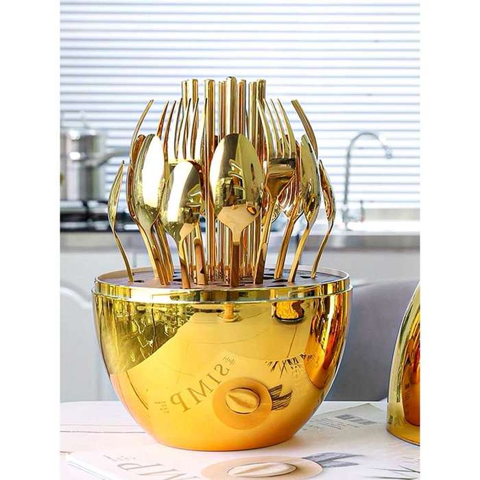 Cutlery Set with Egg Shaped Holder -24pcs